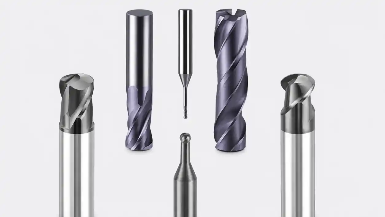 Solid carbide ball nose end mills for die and mould machining