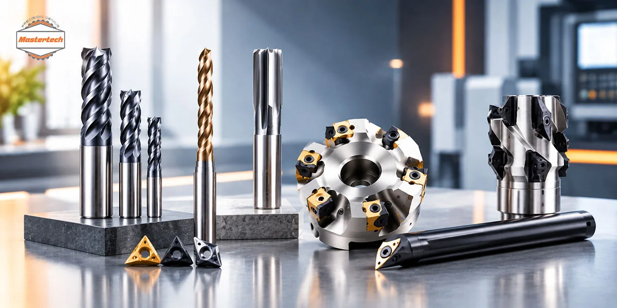 Solid carbide end mills and cutting tools manufactured by Mastertech in Pune, India
